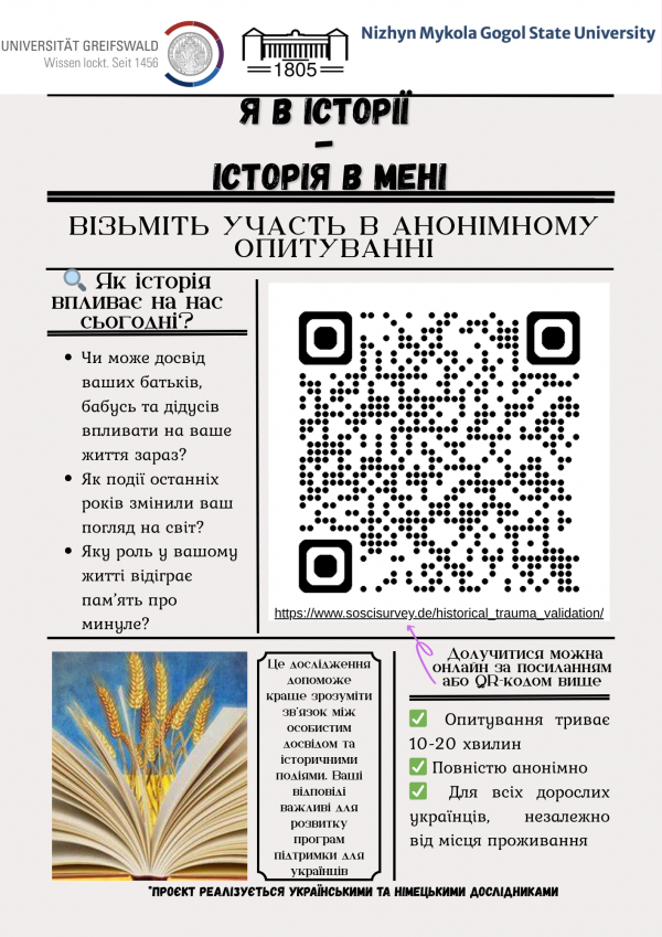 Анонімне опитування "Я в історії - історія в мені"